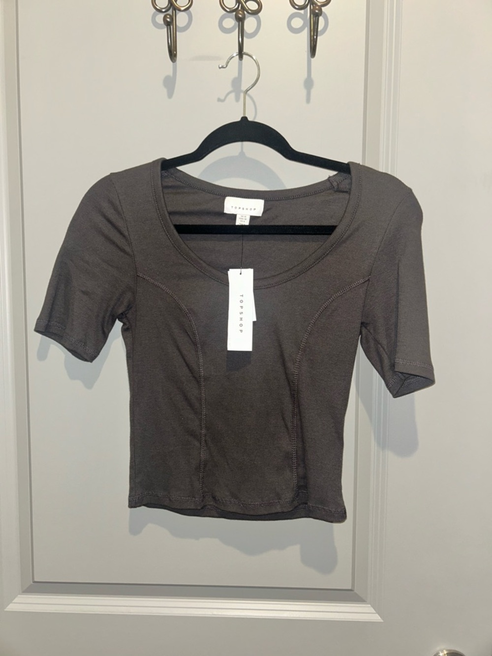 Women’s TopShop Grey Tee Size 6 Brand New